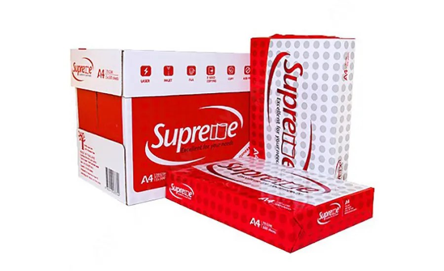 Giấy in nghệ an A4 Supreme 70gsm - Giấy dày, mịn, lý tưởng để in tài liệu.