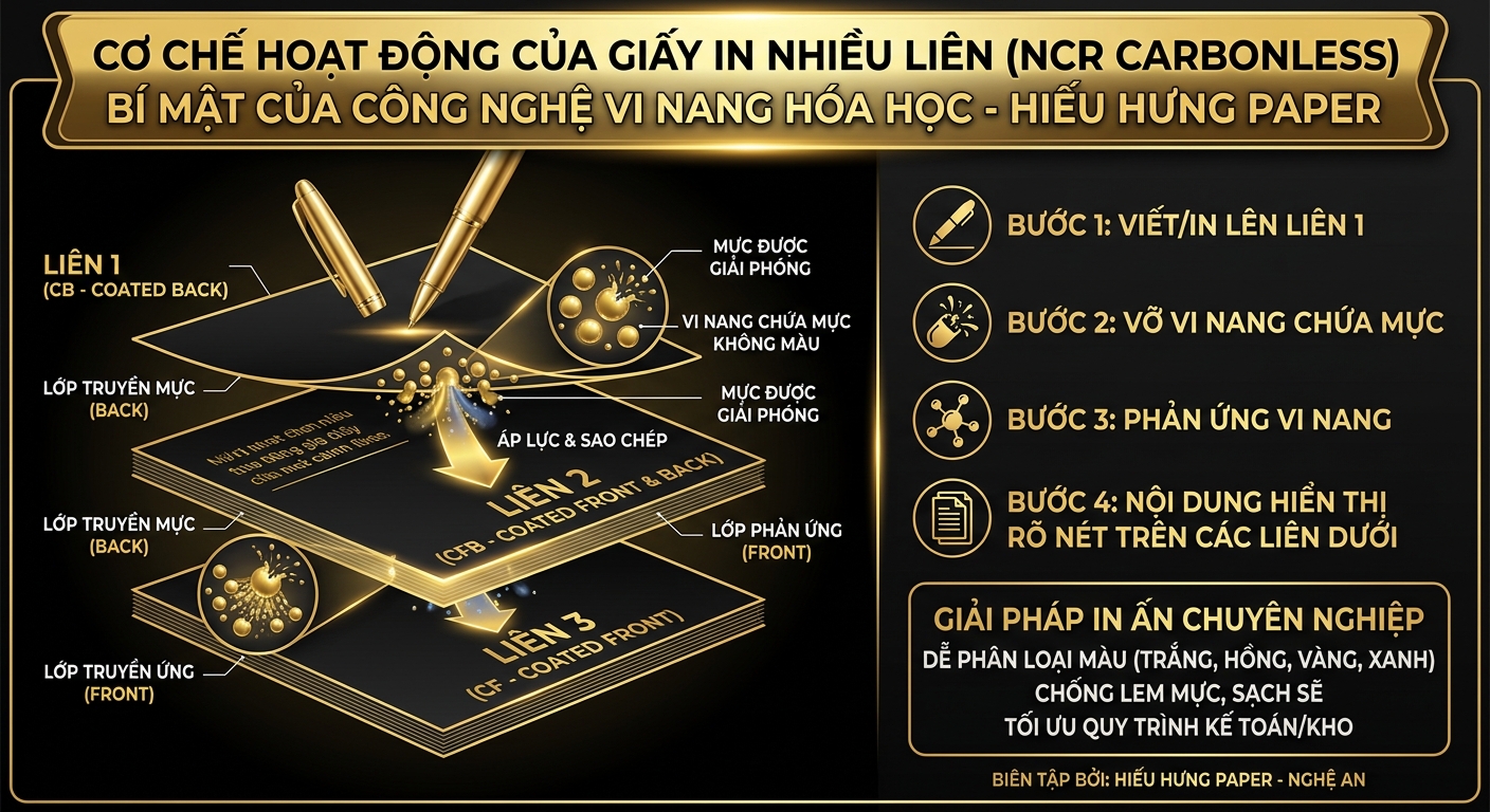 Cơ chế giấy in (NCR) Carbonless
