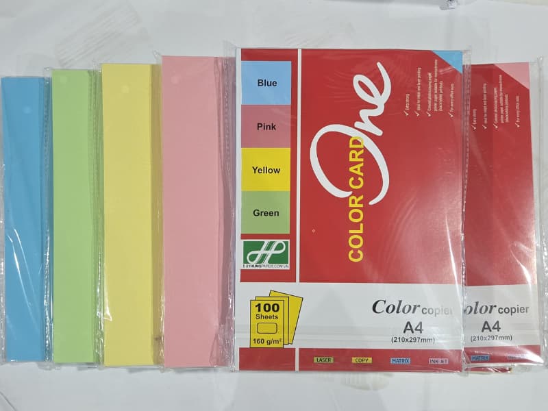 Tổng kho Giấy Hiếu Hưng bỏ sỉ giấy bìa màu One Nghệ An 4 màu đẹp nhất